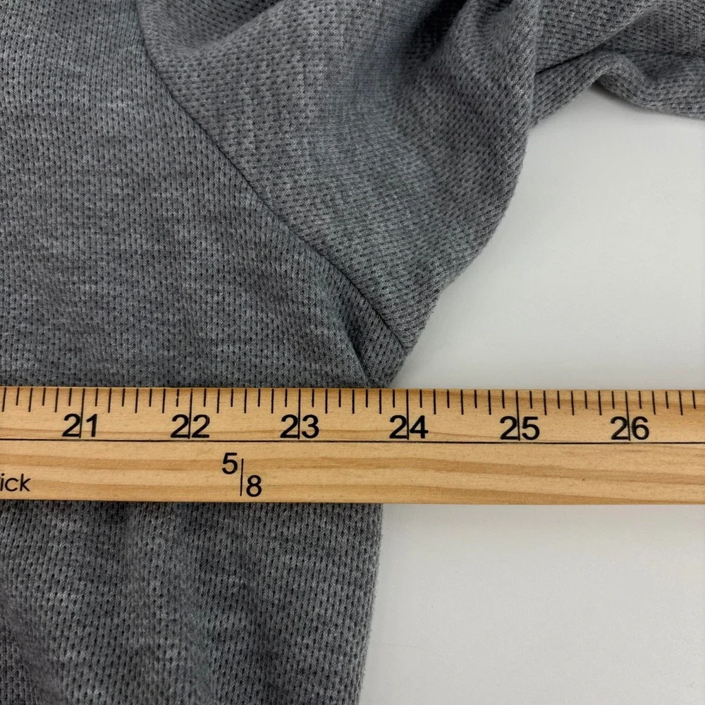 Adidas Mens Pullover XL Gray Quarter Zip B88408 Waffle Knit Fleece Golf Outdoor - Picture 6 of 9